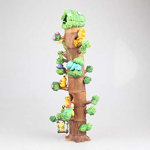 Akazan 33cm Juego Anime Pokémon Edición Bosque Jenga Tocón De Árbol Colocación Gratuita Figuras De Acción De PVC Juguetes Otaku Favorito Edición Limitada Modelo Estatua Estática Decoración Regalo