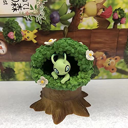 Akazan 33cm Juego Anime Pokémon Edición Bosque Jenga Tocón De Árbol Colocación Gratuita Figuras De Acción De PVC Juguetes Otaku Favorito Edición Limitada Modelo Estatua Estática Decoración Regalo