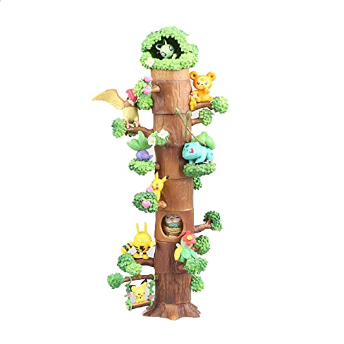 Akazan 33cm Juego Anime Pokémon Edición Bosque Jenga Tocón De Árbol Colocación Gratuita Figuras De Acción De PVC Juguetes Otaku Favorito Edición Limitada Modelo Estatua Estática Decoración Regalo