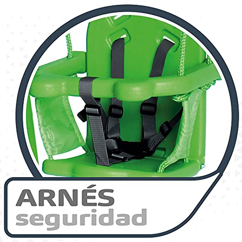 Aktive 54079 - Columpio bebé exterior, Bebé columpio, Columpio bebé exterior, medidas 119x110x140 cm, peso máx 25 kg, +12 meses, asiento de oso, certificado CE, Aktive Sports