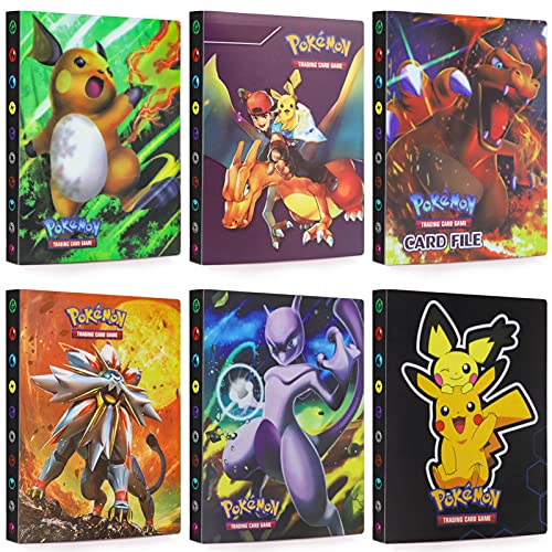 Album Cartas Pokemon, 30 páginas Album Pokemon, Álbum de Cartas Pokémon, Album Compatible Con Cartas de Pokemon, Sostiene Hasta 240 Tarjetas (Pikachu negro)