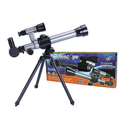 ALEENFOON Telescopios para niños, 20X-30X-40X, telescopio astronómico Ajustable para niños, Principiantes, astronomía, astronomía, con trípode, oculares brújula, Estrella buscador de Lentes