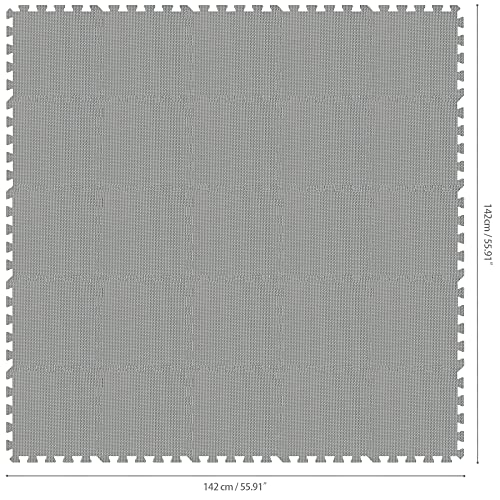 Alfombra Puzzle para Niños Bebe Infantil - Suelo de Goma EVA Suave. 25 Piezas (30 * 30 * 1cm), Gris. QQC-Lb25N