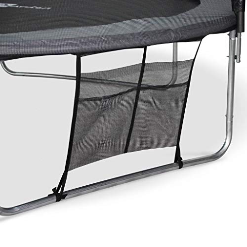 Alice's Garden Cama elástica Gris, Trampolín de 245 cm, aguanta hasta 100 kg (Estructura Reforzada). Incluye: Escalera + Funda Protectora + bolsilla para Zapatos+ Kit de Anclaje - Pluton XXL