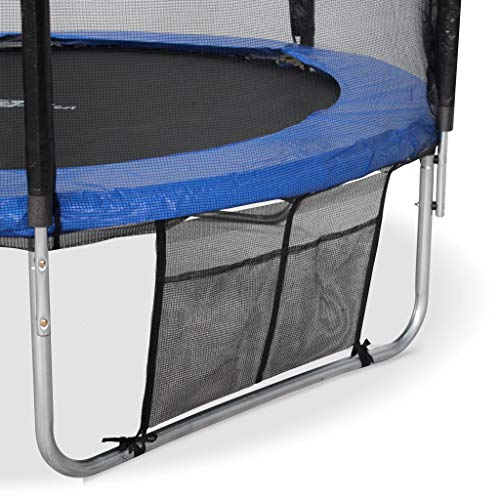 Alice's Garden - Cama elastica, Trampolin de 370 cm, aguanta hasta 150 kg (estructura reforzada). Inluye: escalera + funda protectora + bolsilla para zapatos - SATURNE XXL