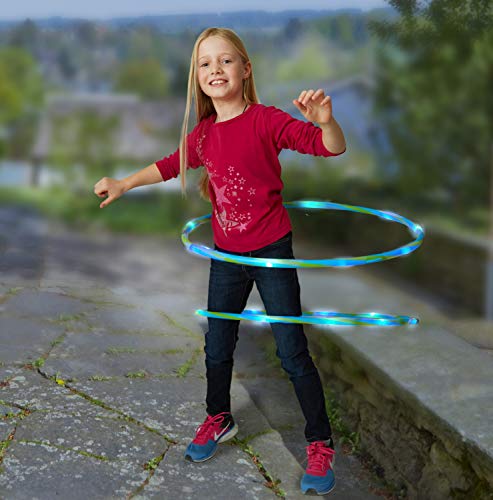 alldoro 63033 Hoop Fun - Aro de 60 cm de diámetro con 9 Luces LED, para Deportes, Fitness y Gimnasia, para niños a Partir de 4 años y Adultos, Color Rosa y Naranja