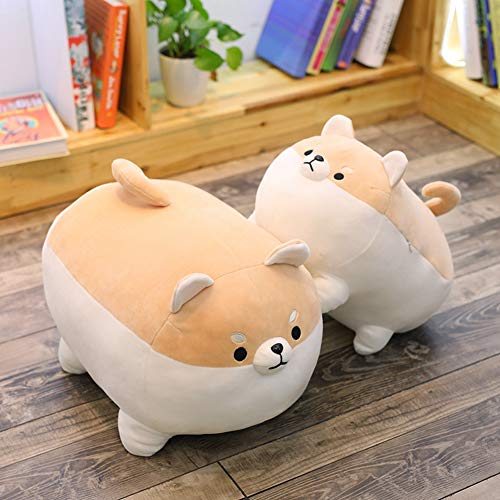 Almohada de Felpa para Perros Corgi, 40cm Kawaii Almohada de Dibujos Animados Cachorro Perro Shiba Inu muñeco de Peluche Gordo Shiba Inu Perro muñeco de Peluche Shiba Inu para niños, Marrón