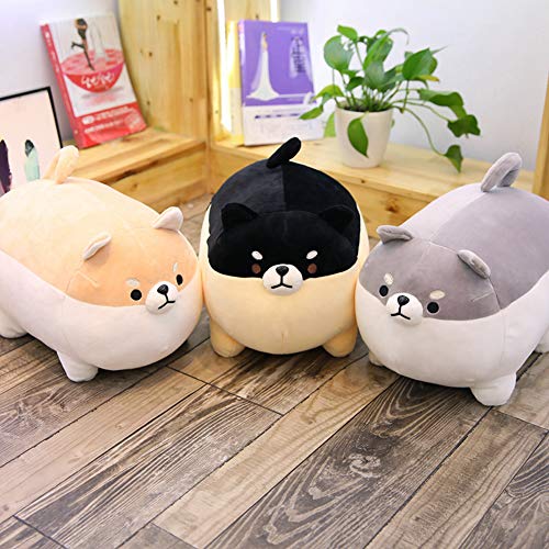 Almohada de Felpa para Perros Corgi, 40cm Kawaii Almohada de Dibujos Animados Cachorro Perro Shiba Inu muñeco de Peluche Gordo Shiba Inu Perro muñeco de Peluche Shiba Inu para niños, Marrón