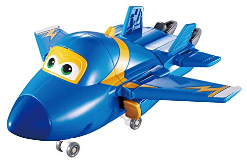 Alpha Animation & Toys Super Wings YW710230 Transforming Jerome Flugzeug, color negro, azul , color/modelo surtido