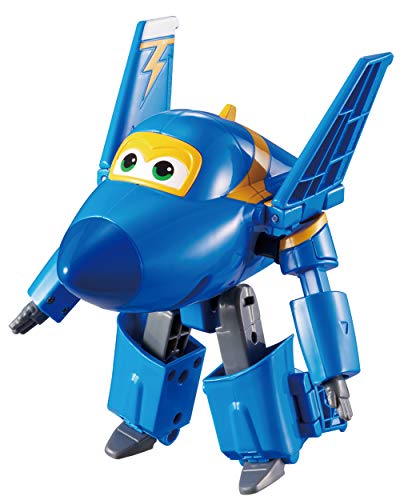 Alpha Animation & Toys Super Wings YW710230 Transforming Jerome Flugzeug, color negro, azul , color/modelo surtido