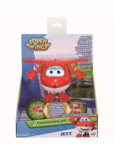 Alpha Animation & Toys- Transforming Super Wings YW710210 Transfoming Jett Plane, rojo, color blanco ( , color/modelo surtido