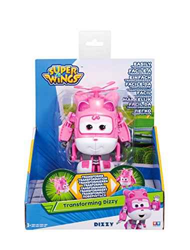 Alpha Animation & Toys- Transforming Super Wings YW710240 Transfoming Dizzy, Color rosa, blanco (