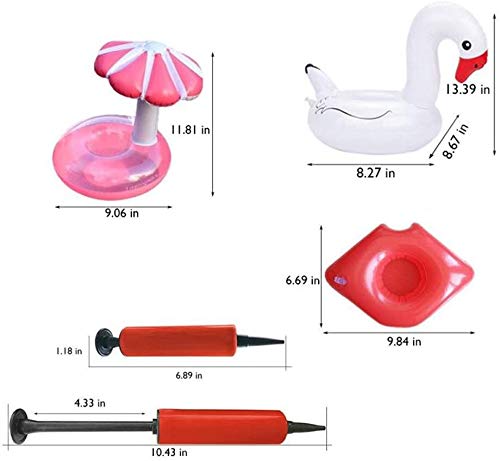 Amaza 15 Piezas Linda & Gran Flotabilidad Posavasos Flotadores Set con 1 Bomba de Aire Libre para Piscina Hot Tub Luau Party
