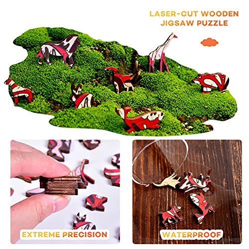 AMGELEMM Rompecabezas de Madera, Puzzle de Madera Piezas Animales 3D para Adultos y Niños, Rompecabezas de Formas únicas, Puzzles Animal Madera, Colección de Juegos Familiares Regalo