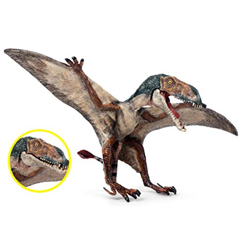 Amiispe Doble Ataque Pteranodon Kids New Jurassic Predator Carnívoro Boca Abierta Pterodactyl Sólido PVC Dinosaurio Modelo Figuras de acción Juguete