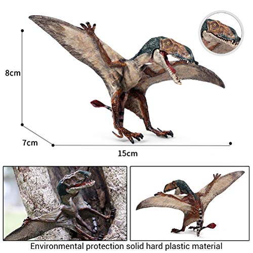 Amiispe Doble Ataque Pteranodon Kids New Jurassic Predator Carnívoro Boca Abierta Pterodactyl Sólido PVC Dinosaurio Modelo Figuras de acción Juguete