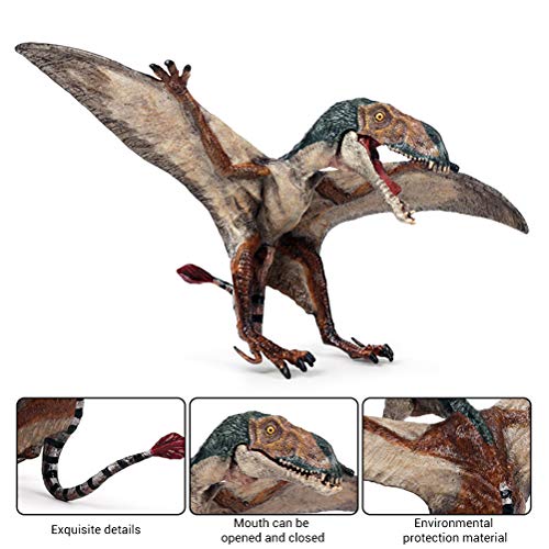 Amiispe Doble Ataque Pteranodon Kids New Jurassic Predator Carnívoro Boca Abierta Pterodactyl Sólido PVC Dinosaurio Modelo Figuras de acción Juguete