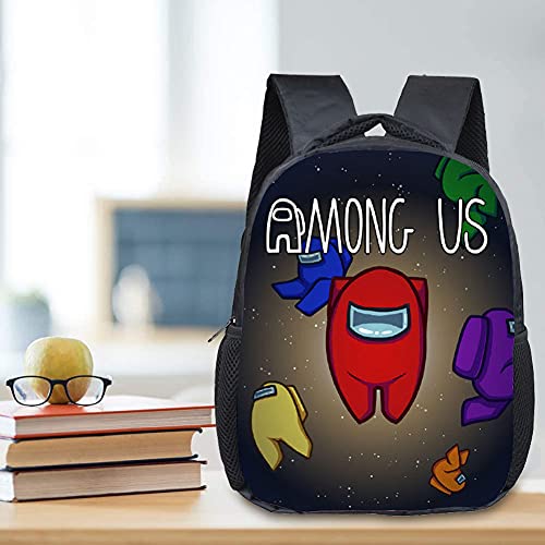 Among us Mochila Estudiante, Hilloly Among Us Juegos Mochila Escolar Mochila, Juego Among Us Bolsas Escolares de Impresión 3D Bolsa, Juego Mochilas Escolares Juveniles Bolsillo Regalos para Niños