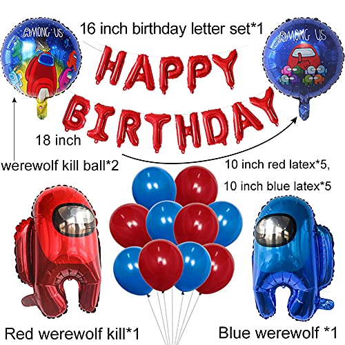 Among Us Space Werewolf Killing Theme Party Balloon Among Us Theme Birthday Party Stuff para Decoraciones de Fiesta de Cumpleaños Suministros para Fiestas