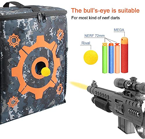 AMOSTING Objetivo para Nerf con 2 Ganchos, Bolsa de Objetivo de Balas Bolsa de Juguetes Multifuncional para Las Series N-Elite/Fortnite/Rival/Ultra/Zombie/Modulus/Mega