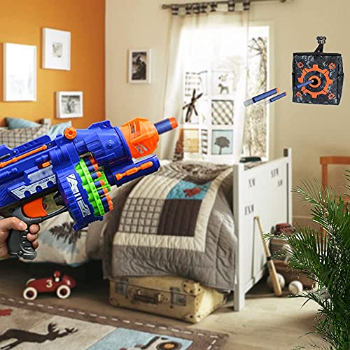 AMOSTING Objetivo para Nerf con 2 Ganchos, Bolsa de Objetivo de Balas Bolsa de Juguetes Multifuncional para Las Series N-Elite/Fortnite/Rival/Ultra/Zombie/Modulus/Mega