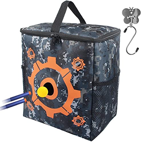 AMOSTING Objetivo para Nerf con 2 Ganchos, Bolsa de Objetivo de Balas Bolsa de Juguetes Multifuncional para Las Series N-Elite/Fortnite/Rival/Ultra/Zombie/Modulus/Mega