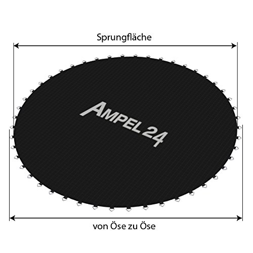 Ampel 24, Lona de Salto de reemplazo para Cama elástica con diametro de 244 cm | 48 Ojales | Costura décupla | Resistente | Carga MAX 100kg