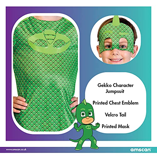 amscan – PJMASQUES GLUGLU-Gekko – Disfraz infantil – Verde – 2-3 años 9902955