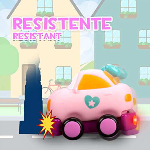 Amy Coche teledirigido para bebe con música, bañera bebes, regalos para niñas, ideal juguete baño, regalo niña 2 años. Resistente y robusto (Rosa)