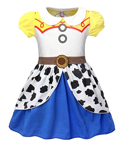 AmzBarley Disfraz Princesa Vestido Jessie Traje Niñas Navidad Fiesta Boda Bautizo Baile Falda Niña Costume Cumpleaños Halloween Cosplay Carnaval 5-6 Años