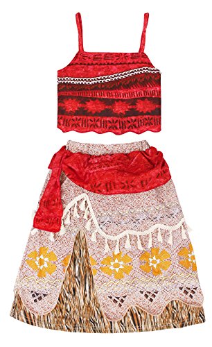 AmzBarley Moana Vaiana Disfraz Costume Niña Bebe, Princesa Disfraz Vestido Niña Traje Adventure Infantil para Carnaval Halloween Cosplay