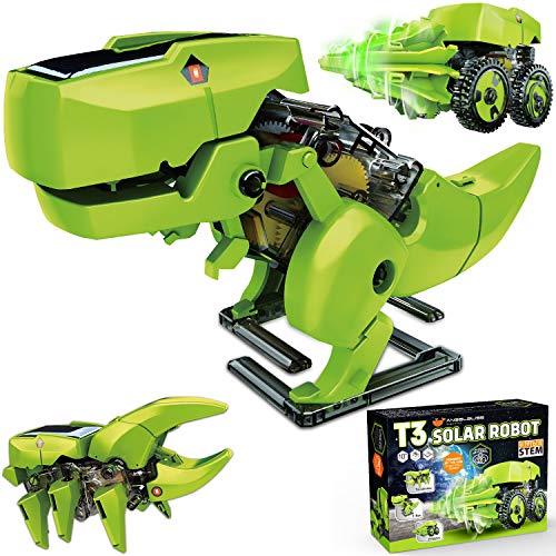 ANGELBLISS Stem Kit de construcción de Robots, Juguetes de Robot Solar 3 en 1, Juego de Dinosaurios de construcción de Ciencias para niños a Partir de 8 años y niñas