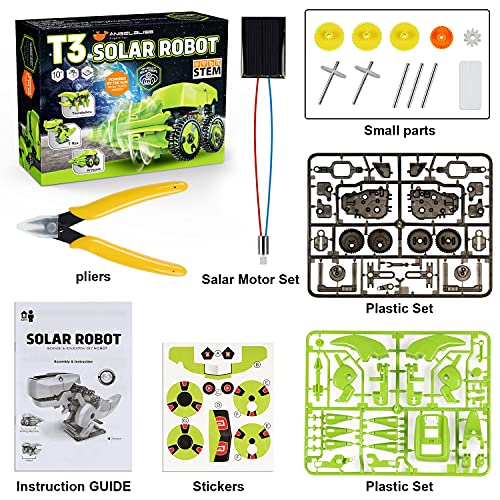 ANGELBLISS Stem Kit de construcción de Robots, Juguetes de Robot Solar 3 en 1, Juego de Dinosaurios de construcción de Ciencias para niños a Partir de 8 años y niñas