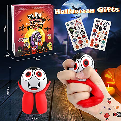 ANGELEMM 6 Pcs Halloween Squishy Gigante Kawaii Juguetes Descompresión Pack Squishies Baratos Slow Rising Squishes Estrés Alivio Suave Juguete Antiestres Squeeze para Niños