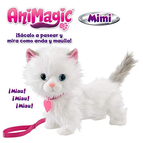 Animagic- Gatita Mimi Mimitos Balancea su Cola al Andar, Color Blanco (256576)