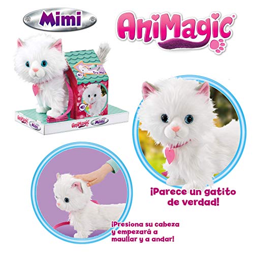 Animagic- Gatita Mimi Mimitos Balancea su Cola al Andar, Color Blanco (256576)