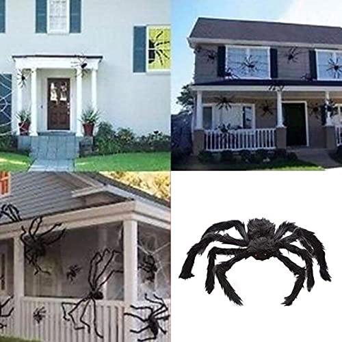 anneratteryer Araña De Peluche, Decoración De Araña De Halloween, Araña Gigante, Araña De Simulación De Terror, con Ojos Rojos Aterradores, Grande y Peluda para Halloween o La Fiesta Temática,75cm