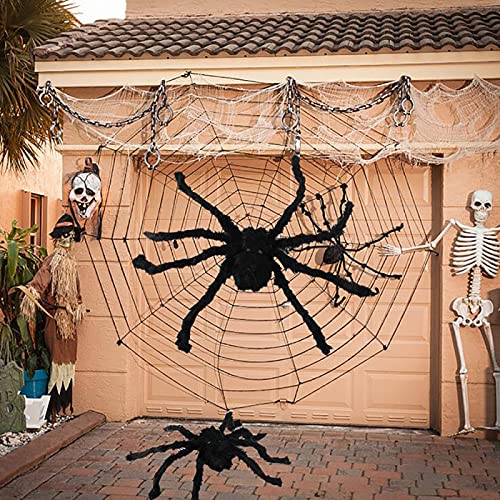 anneratteryer Araña De Peluche, Decoración De Araña De Halloween, Araña Gigante, Araña De Simulación De Terror, con Ojos Rojos Aterradores, Grande y Peluda para Halloween o La Fiesta Temática,75cm