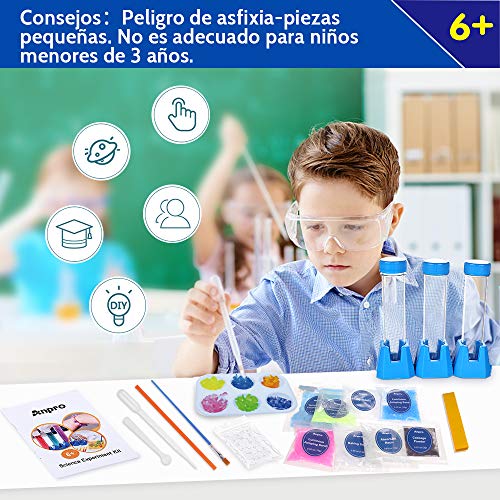 Anpro Kit de Ciencias para Niños,Experimentos Científicos para Niños,15 Experimentos Científicos, Kits de con Instrumentos Experimentales y Materiales Experimentales