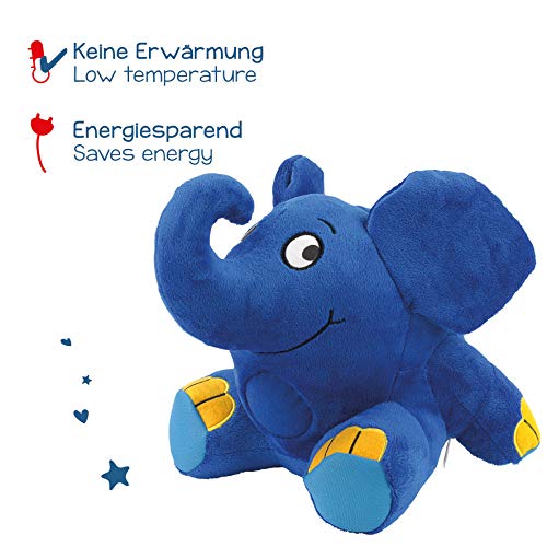 Ansmann 1800-0014 - Elefante de peluche con luz nocturna y nana para dormir [Importado de Alemania]