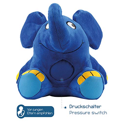 Ansmann 1800-0014 - Elefante de peluche con luz nocturna y nana para dormir [Importado de Alemania]