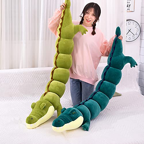 Anyinghh 80/100/120 cm Juguete de Peluche de cocodrilo Grande muñeca de Oruga de Gran tamaño muñeca Linda Almohada para Dormir Almohada de Tira Larga Cama de muñeca 100 cm Verde Hierba para niños