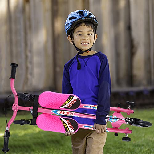 AOODIL Drifting Scooter para niños, 3 Ruedas Plegable Swing Scooters Tri Slider Plegable Push Wiggle con Mango Ajustable y 2 Ruedas LED traseras para niños y niñas de 3 a 10 años