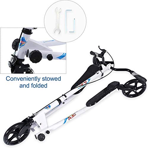 AOODIL Scooter Plegable de 3 Ruedas Swing Scooter Tri Slider Kick Wiggle Scooters Push Drifting con manija Ajustable para niños/niñas/Adultos de 8 años en adelante