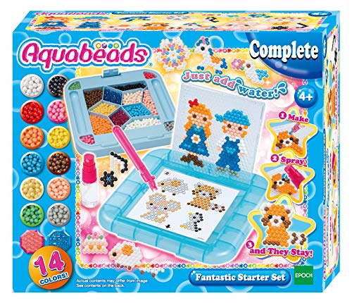 Aquabeads 31588 Fantastic Starter Set Más de 800 joyas y cuentas sólidas - bandeja para bolígrafos