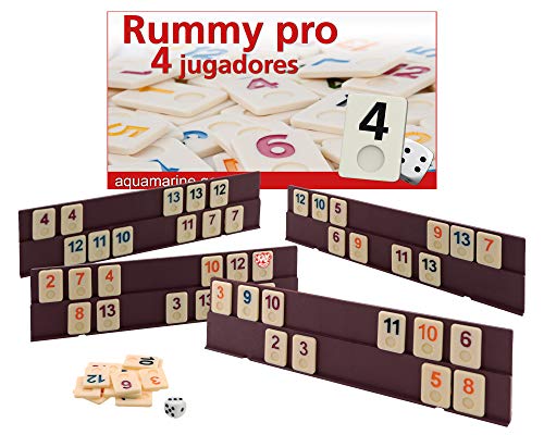 Aquamarine Games- Rummy Aquamarine 4 Jugadores, Miscelanea (Compudid DO005)