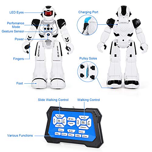 ARANEE Robot de Control Remoto, RC Robot Juguete Inteligente y programable Gestos Control Robots para Niños(Negro)