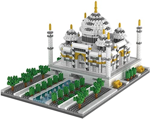 Architecture Taj Mahal Building Block, 2169 Piezas Nano Microblocks India LandmarkModular Street View Series Set de construcción, no Compatible con Lego (Taj Mahal India)