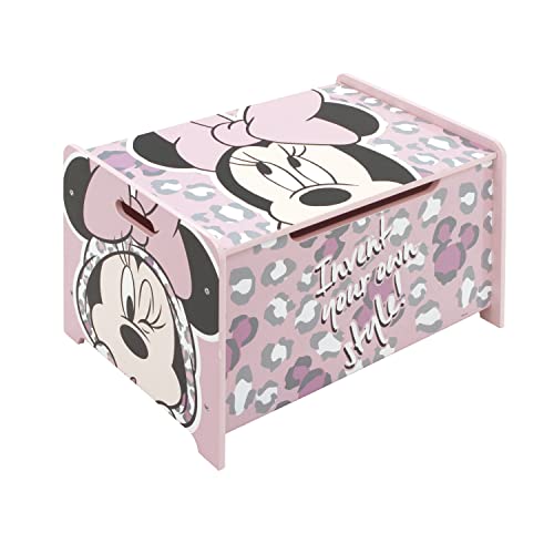 ARDITEX WD12894 Banco Juguetero de Madera de 62.5x40x37cm de Disney-Minnie