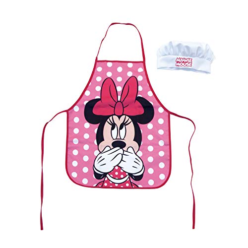 ARDITEX WD13026 Set de Cocina Infantil 2pzas (Delantal y Gorro de Chef) de Disney-Minnie